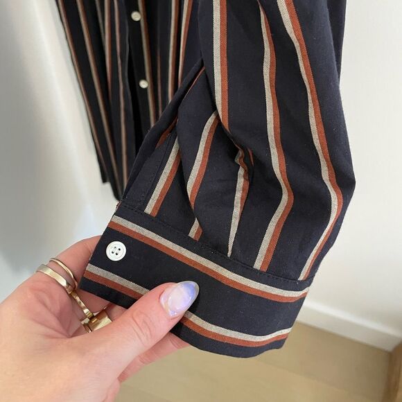 PRIORY Aise Dress Striped Poplin Navy / Mix Size M/L - Picture 3 of 6